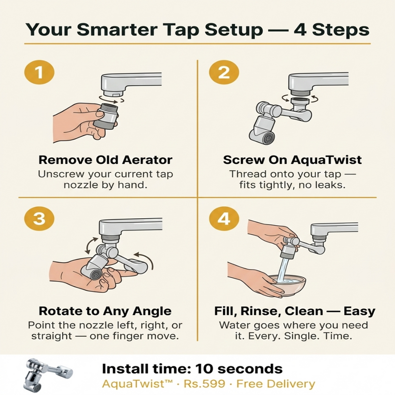 Ten Seconds to Install. No Plumber. No Tools.